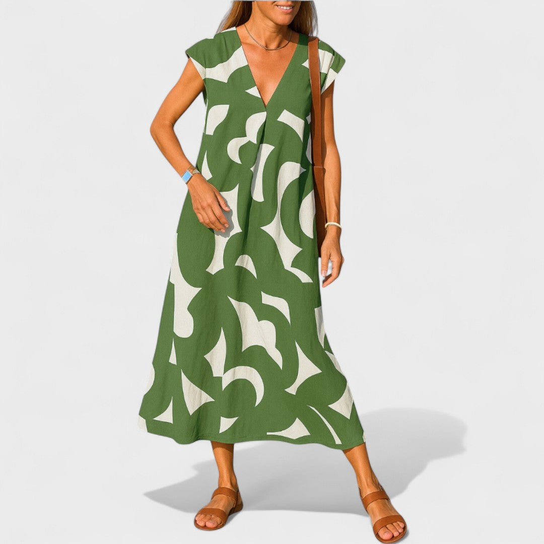 Магдалена - Дълга Рокля с Художествен Узорак