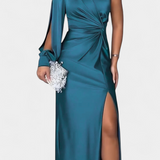 Габриела Асиметрична Рокля с Драпиране на Едно Рамо