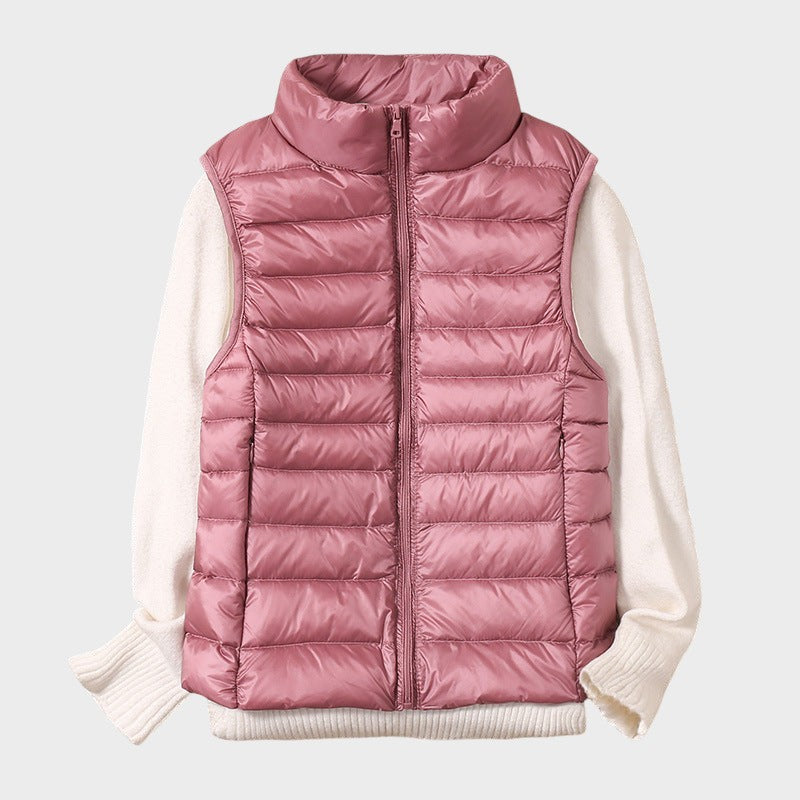 Станка - Лек пухен елек с плетен дизайн