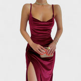 Габриела - Рокля от кадифе с страничен разрез