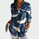 Стилна блуза с цветен десен