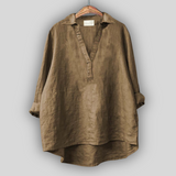 Бяла Лятна Блуза с V Изрез