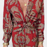 Ема Макси Рокля с V Изрез и Преден Чвор