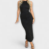 Елегантна дълга рокля без ръкави