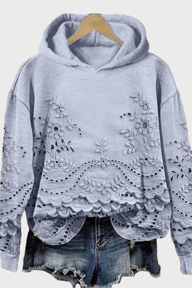 Джъмпер с Капюшон от Дантела в Зелено