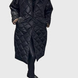 Соня – Двулицев капитониран палто с леопардова подплата