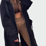 Дълго палто с качулка