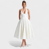 Жулиета – Миди рокля с халтер деколте