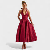 Жулиета – Миди рокля с халтер деколте