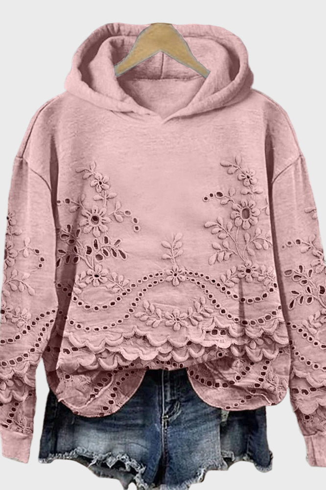 Джъмпер с Капюшон от Дантела в Зелено