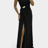 Емилия Макси Рокля с Плисировки и Страничен Изрез