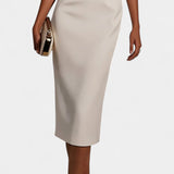 Весна Миди Рокля с Перлени Детайли и Кръгло Деколте