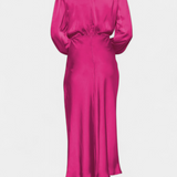 Мария Макси Рокля с Висок Яка и Цветни Детайли