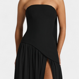 Райна Макси Рокля без Ръкави от Шифон с Боков Разрез