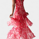 Валентина - Рокля от Шифон с V-Изрез и Пухкави Ръкави