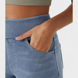 Штефания - Дънкови панталони с широк крачол