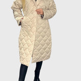 Соня – Двулицев капитониран палто с леопардова подплата