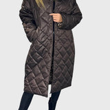 Соня – Двулицев капитониран палто с леопардова подплата