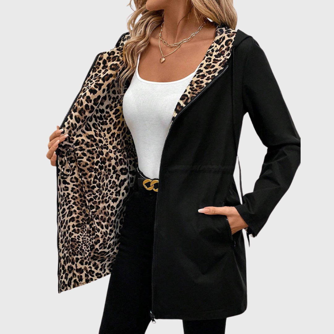 Стефка - Двулицево палто с леопардов принт